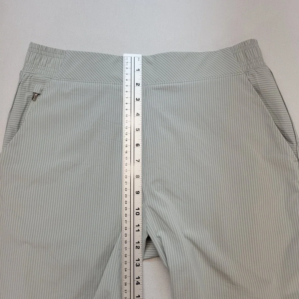 Athleta Joggers Womens 12 Green‎ Pinstripe Brooklyn Textured Jogger Pants 988146